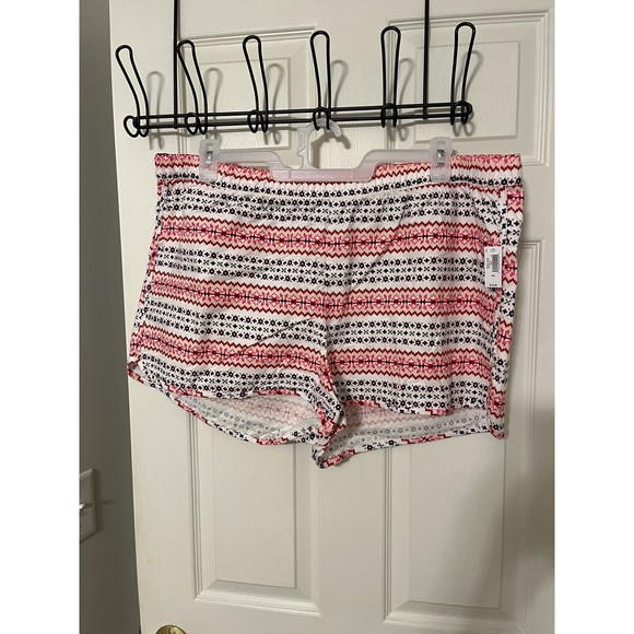 NWT GapBody Womens Plus Size XXL White Multi-color Fairisle Sleep Shorts - Picture 1 of 4